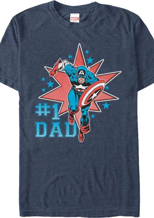 Number One Dad Captain America T-Shirt - main product image