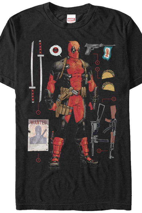 Numbered Items Deadpool T-Shirtmain product image