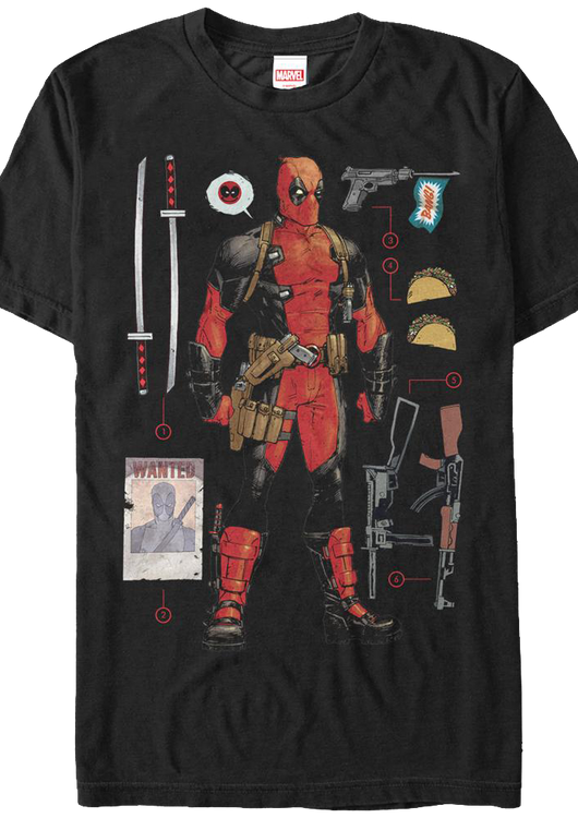 Numbered Items Deadpool T-Shirt - main product image