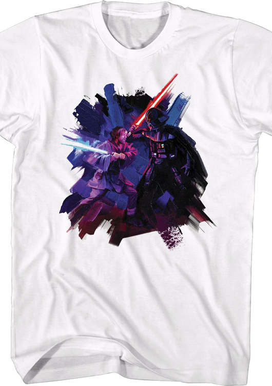Obi-Wan Kenobi vs Darth Vader Painting Star Wars T-Shirt - main product image