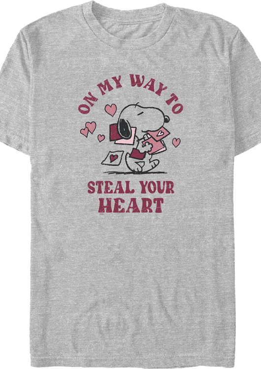 On My Way To Steal Your Heart Peanuts T-Shirt - main product image