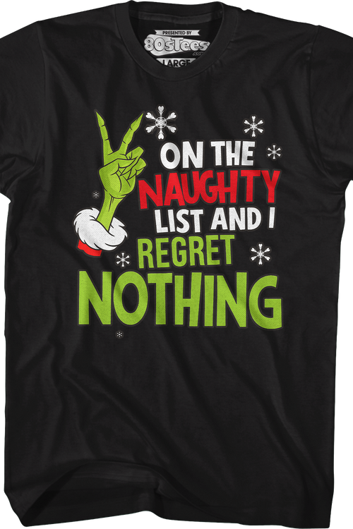 On The Naughty List And I Regret Nothing T-Shirtmain product image