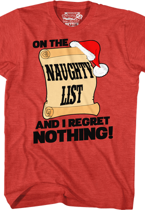 Vintage On The Naughty List And I Regret Nothing T-Shirt