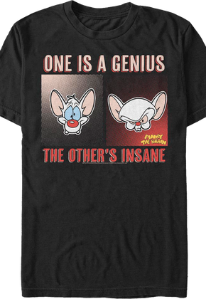 One is a Genius the Other is Insane Pinky and the Brain T-Shirt