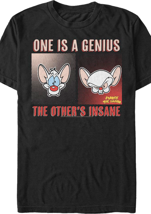 One is a Genius the Other is Insane Pinky and the Brain T-Shirt - main product image