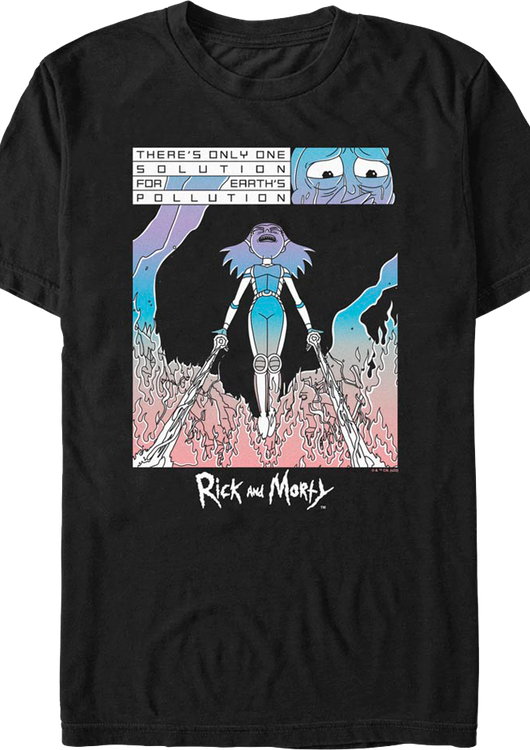 Only One Solution For Earth's Pollution Rick And Morty T-Shirt - main product image