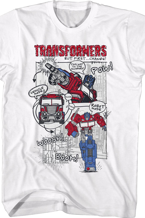 Optimus Prime Comic Book Artwork Transformers T-Shirtmain product image