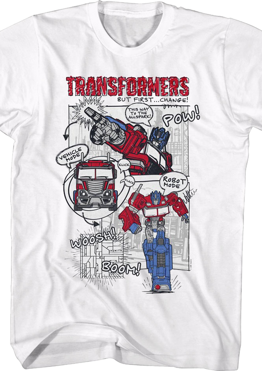 Optimus Prime Comic Book Artwork Transformers T-Shirt - main product image