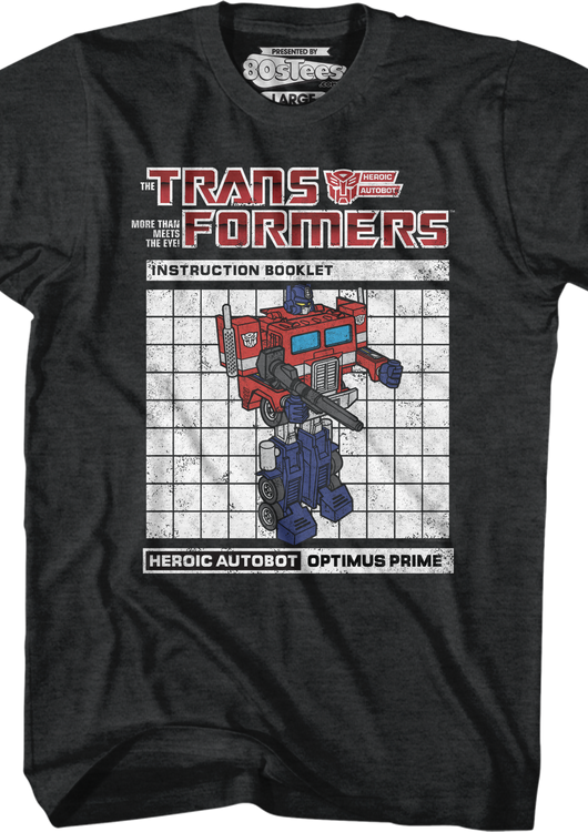 Optimus Prime Instruction Booklet Transformers T-Shirt - main product image