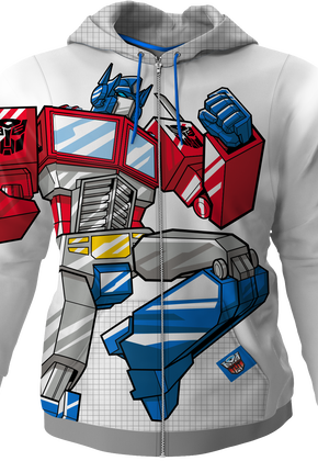 Optimus Prime Transformers Premium Zippered Hoodie