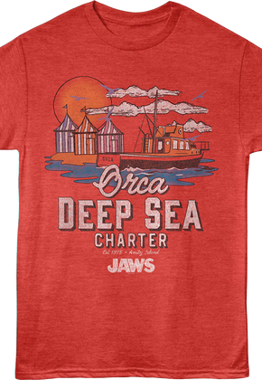 Orca Deep Sea Charter Illustration Jaws T-Shirt