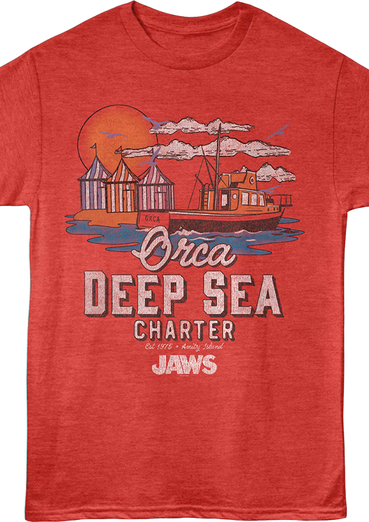 Orca Deep Sea Charter Illustration Jaws T-Shirt - main product image