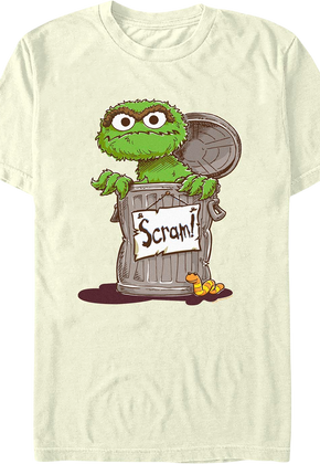 Oscar The Grouch Scram Sign Sesame Street T-Shirt