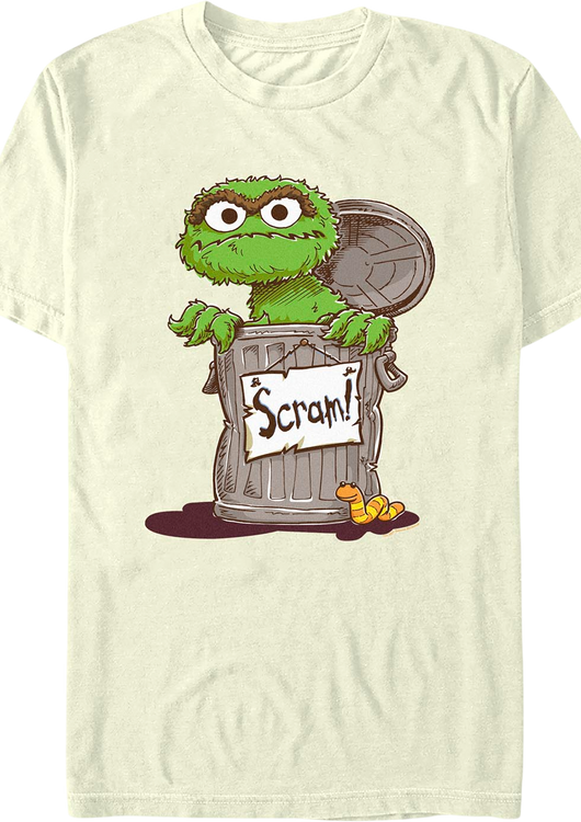 Oscar The Grouch Scram Sign Sesame Street T-Shirt - main product image