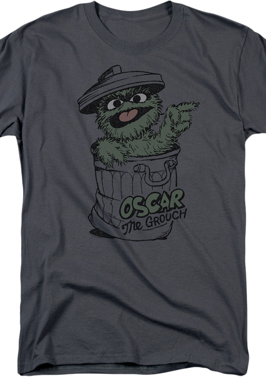 Oscar The Grouch Charcoal Sesame Street T-Shirt - main product image