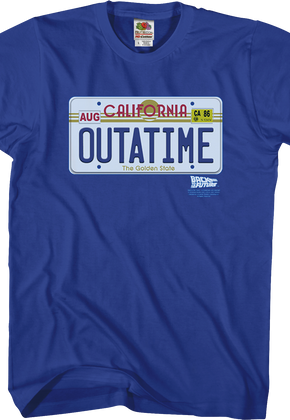 OUTATIME License Plate Back To The Future T-Shirt