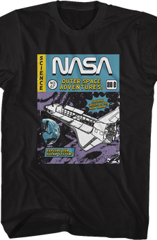 Outer Space Adventures Comic Book Cover NASA T-Shirt