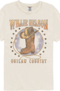 Outlaw Country Boots & Hat Willie Nelson Comfort Colors Brand T-Shirt