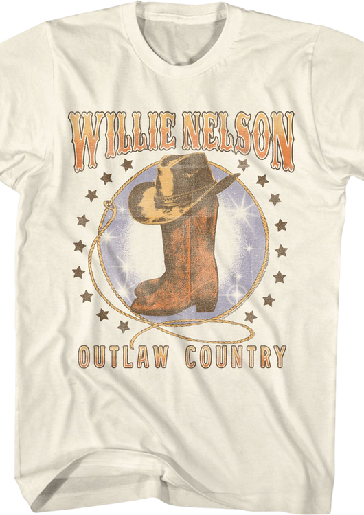 Outlaw Country Boots & Hat Willie Nelson T-Shirt - main product image
