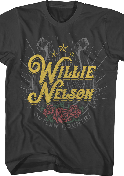 Outlaw Country Horseshoe Willie Nelson T-Shirt - main product image