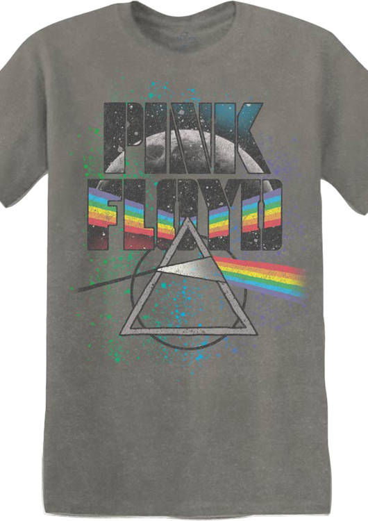 Paint Splatter Dark Side of the Moon Pink Floyd T-Shirt - main product image