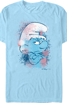 Paint Splatter Grouchy Smurf T-Shirt