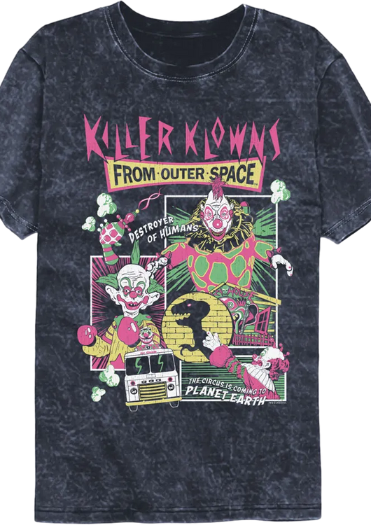 Panel Collage Killer Klowns From Outer Space Mineral Wash T-Shirt - main product image