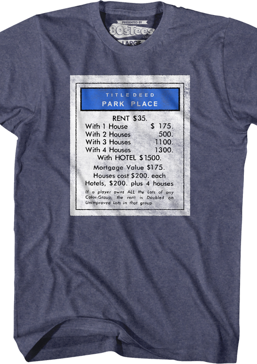 Park Place Monopoly T-Shirt - main product image