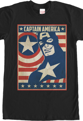 Patriotic Poster Captain America T-Shirt