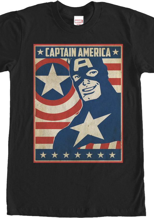 Patriotic Poster Captain America T-Shirt - main product image