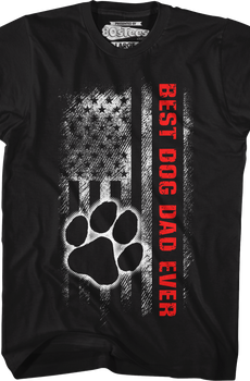 Paw & Flag Best Dog Dad Ever T-Shirt