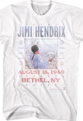 Peace Love Music Jimi Hendrix T-Shirt