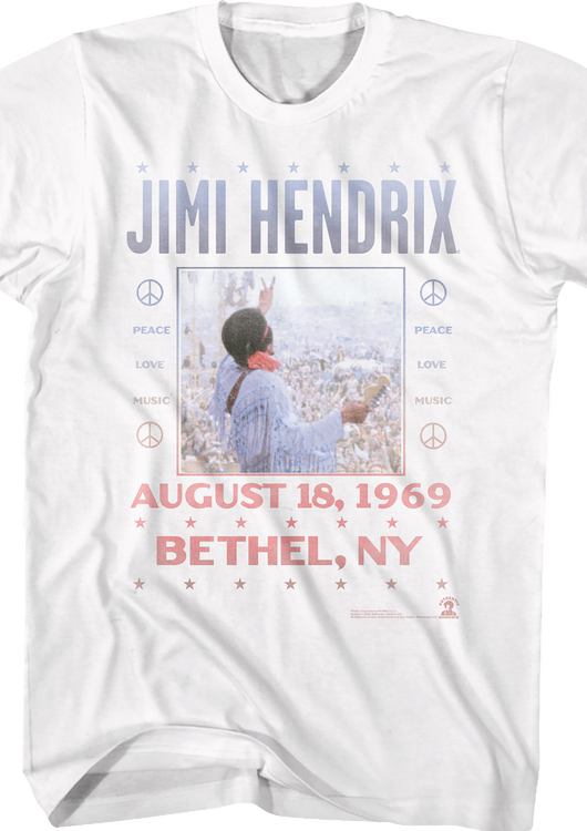 Peace Love Music Jimi Hendrix T-Shirt - main product image
