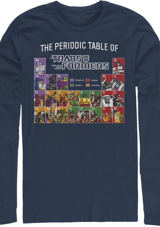 Periodic Table Transformers Long Sleeve Shirt - main product image