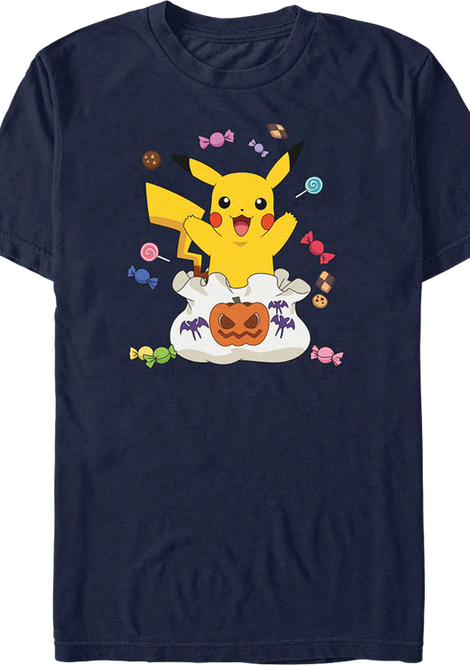 Pikachu Halloween Candy Pokemon T-Shirt - main product image