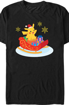 Pikachu Sleigh Ride Pokemon T-Shirt
