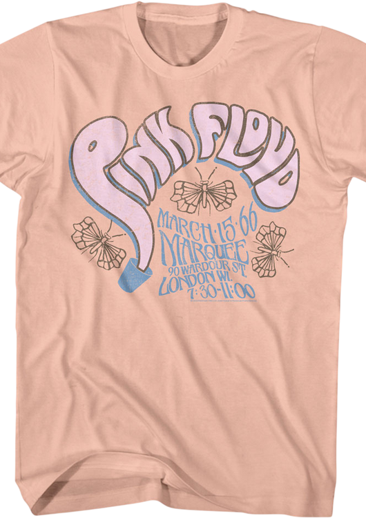 Butterflies Marquee Pink Floyd T-Shirt - main product image