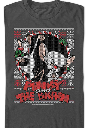 Pinky and The Brain Faux Ugly Christmas Sweater Animaniacs T-Shirt