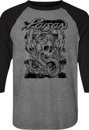 Snake and Skull Sketch Poison Raglan Baseball Shirt