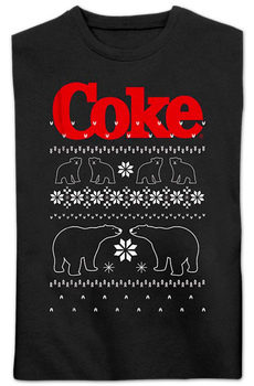Polar Bear Outlines Faux Ugly Christmas Sweater Coca-Cola Sweatshirt