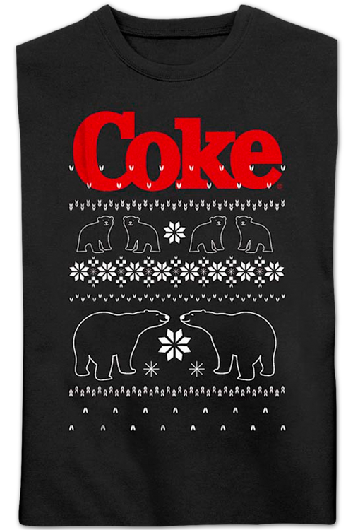 Polar Bear Outlines Faux Ugly Christmas Sweater Coca-Cola Sweatshirtmain product image