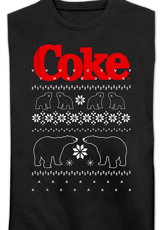 Polar Bear Outlines Faux Ugly Christmas Sweater Coca-Cola Sweatshirt - main product image