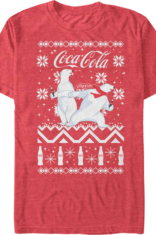 Polar Bears Faux Ugly Christmas Sweater Coca-Cola T-Shirtmain product image