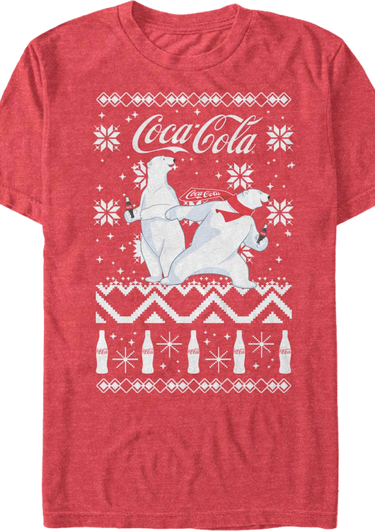 Polar Bears Faux Ugly Christmas Sweater Coca-Cola T-Shirt - main product image