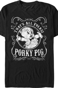 Porky Pig That's All Folks Looney Tunes T-Shirt