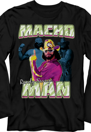 Posing Collage Macho Man Randy Savage Long Sleeve Shirt