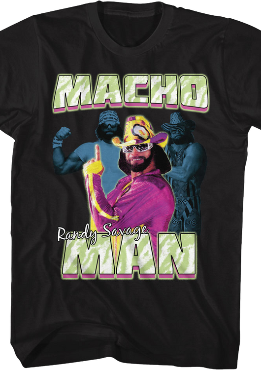 Posing Collage Macho Man Randy Savage T-Shirt - main product image