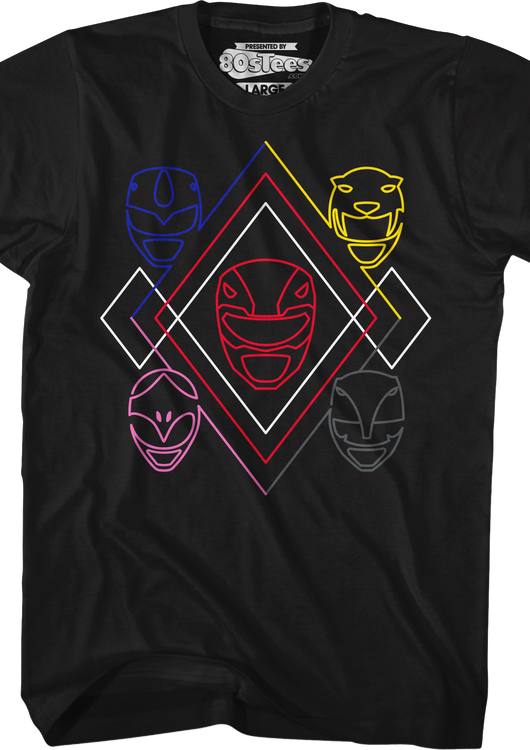 Power Lines Mighty Morphin Power Rangers T-Shirt - main product image