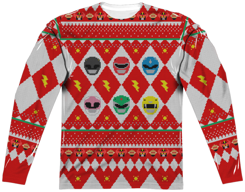Power Rangers Christmas Sweater Power Rangers Mens Long Sleeve Shirt