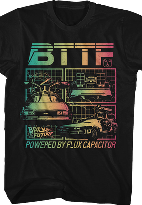 Distressed Powered By Flux Capacitor Back To The Future T-Shirt
